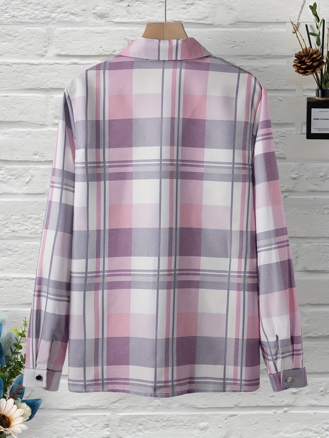 Elise | Plaid Print Button Front Shirt