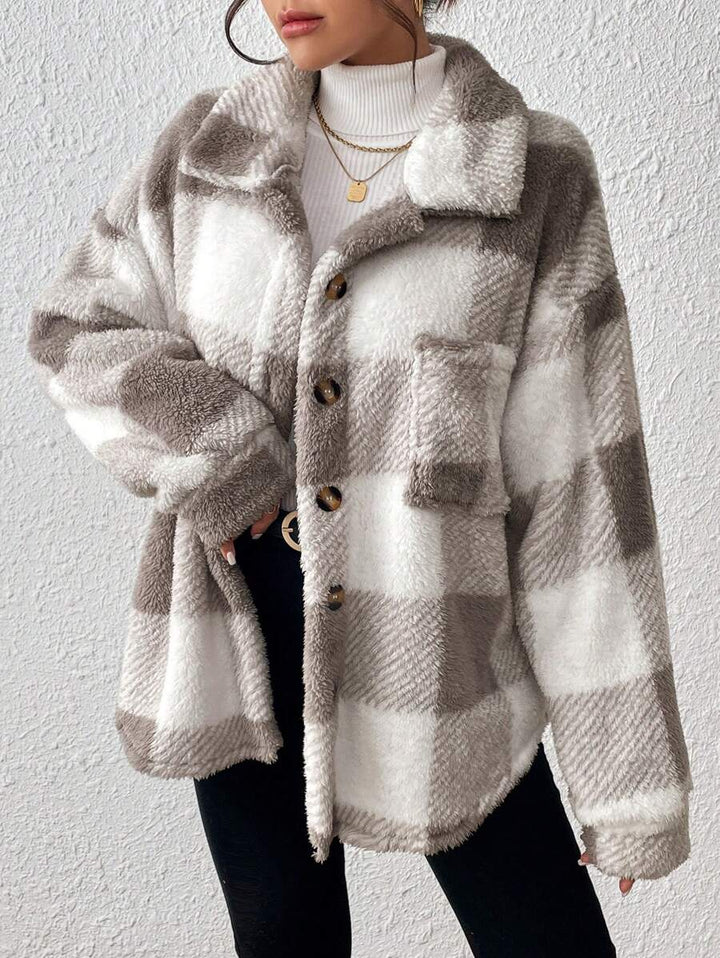 HARPER | PLAID TEDDY JACKET