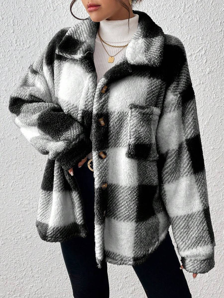 HARPER | PLAID TEDDY JACKET