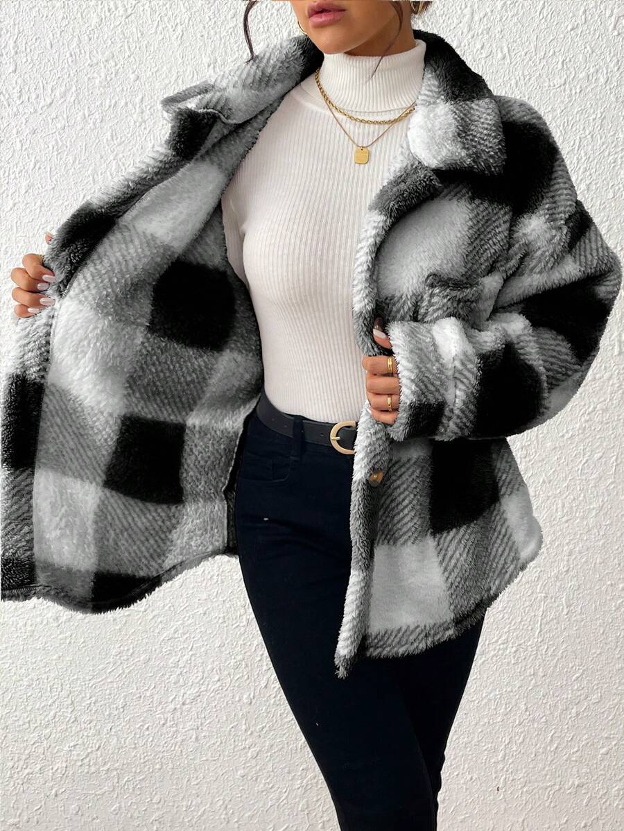 HARPER | PLAID TEDDY JACKET