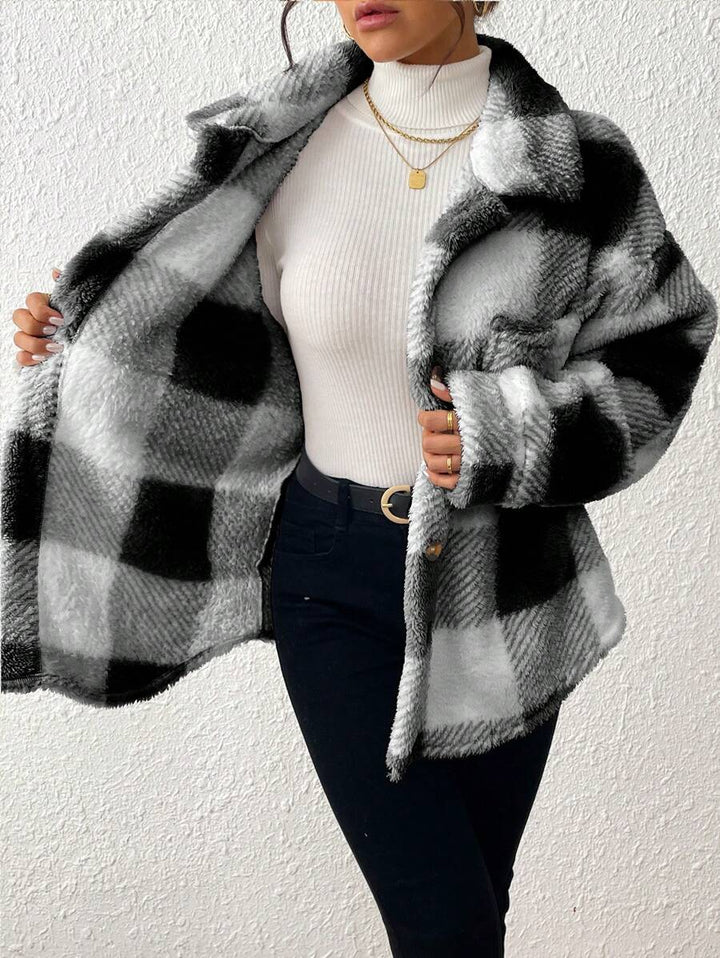 HARPER | PLAID TEDDY JACKET