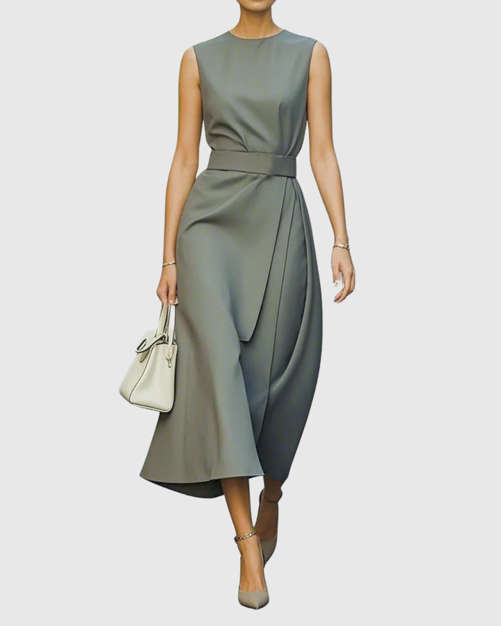 CLARIMOND | ELEGANT ROUND-NECK DRESS