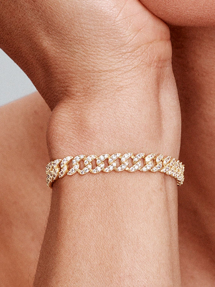 Shannelise | Cuban Pink Bracelet 18k Gold