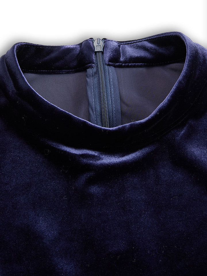 SIBELLA | TIMELESS NAVY LONG-SLEEVE MIDI DRESS