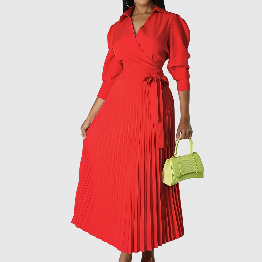 TERESA SOFT PLEATED MIDI DRESS