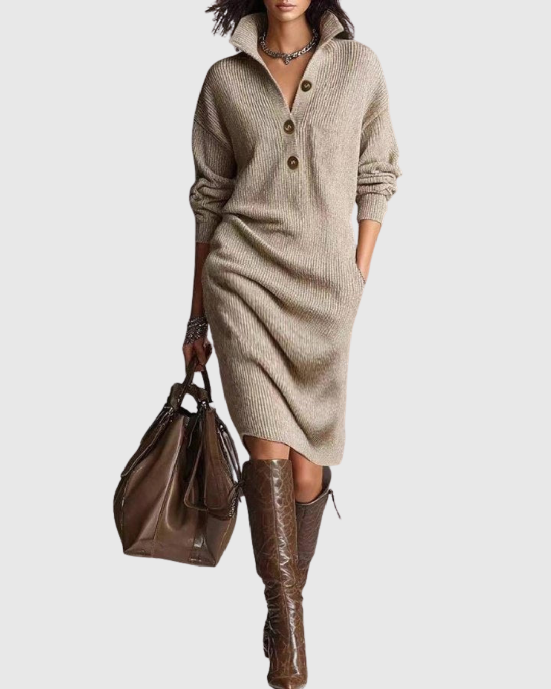 ARIANELL | PURE WOOL KNIT MIDI DRESS