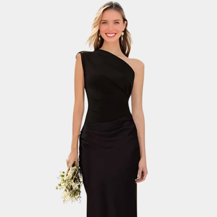 AGNIESZKA | SATIN ONE-SHOULDER MAXI DRESS