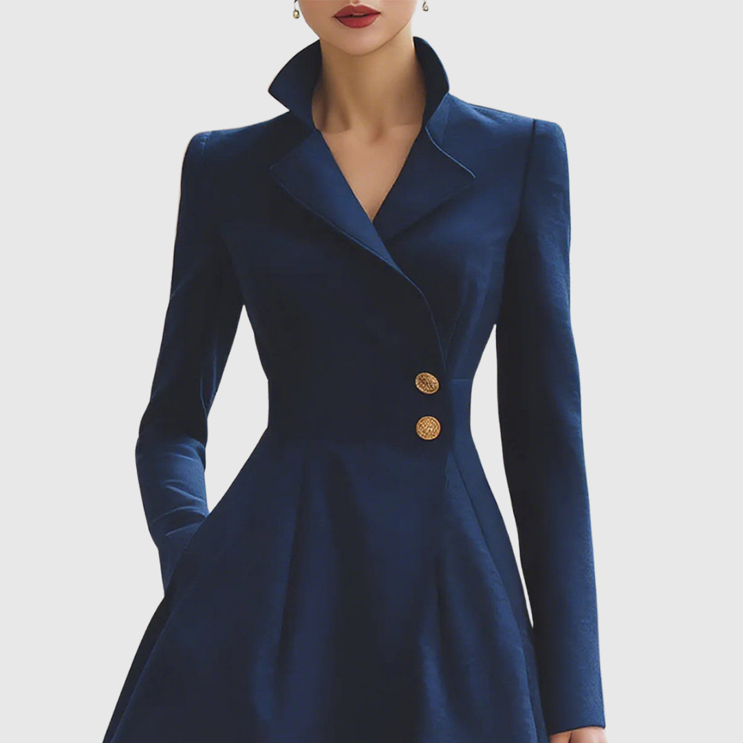ELEANOR | TAILORED NAVY COAT DRESS