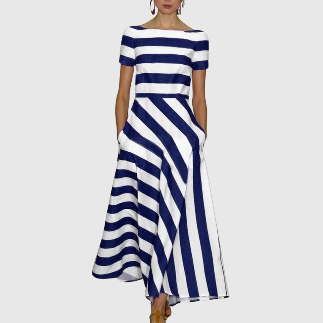 DELORA | LIGHT FLUID STRIPED DRESS