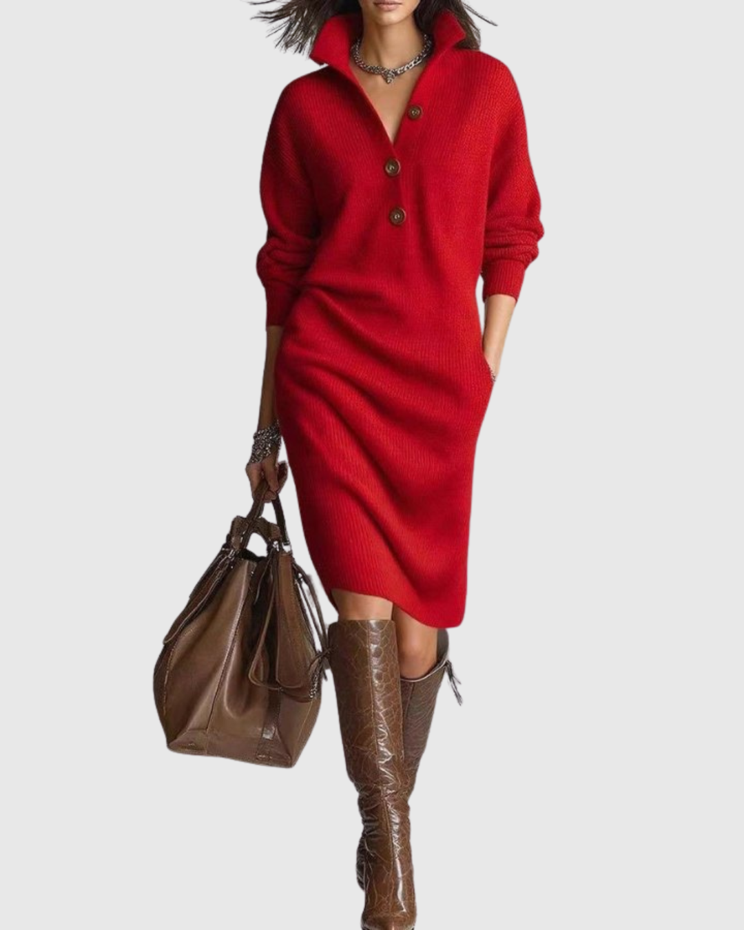 ARIANELL | PURE WOOL KNIT MIDI DRESS