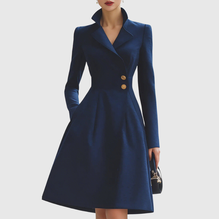 ELEANOR | TAILORED NAVY COAT DRESS
