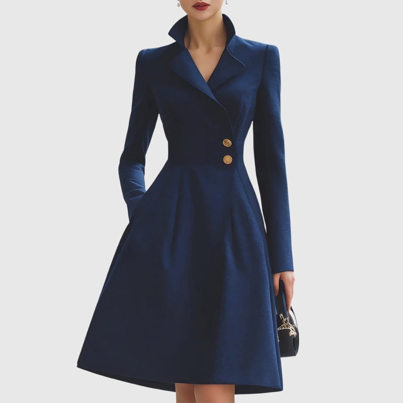 ELEANOR | TAILORED NAVY COAT DRESS