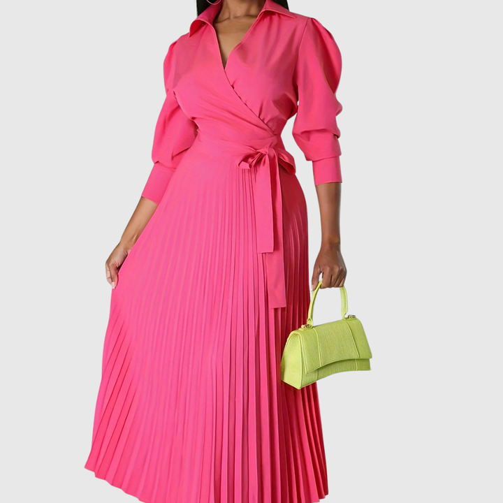 TERESA SOFT PLEATED MIDI DRESS