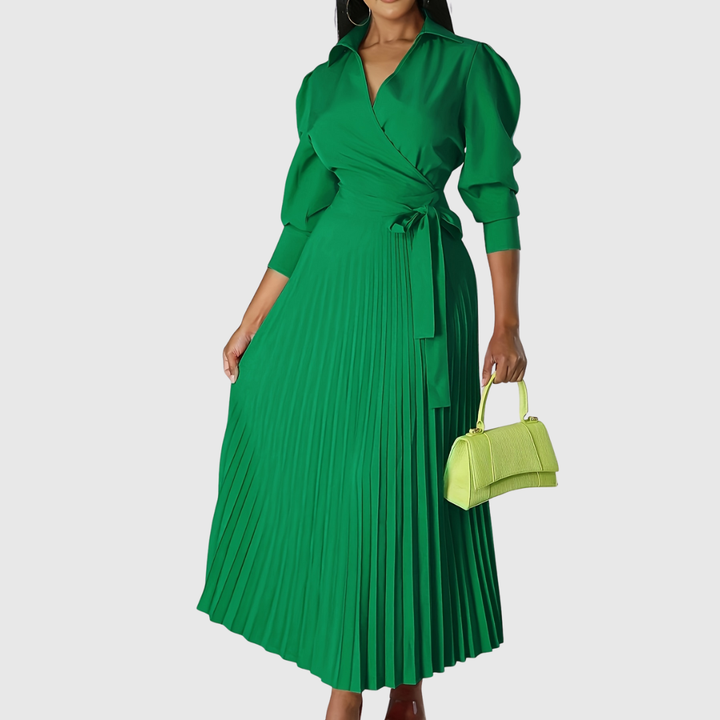 TERESA SOFT PLEATED MIDI DRESS