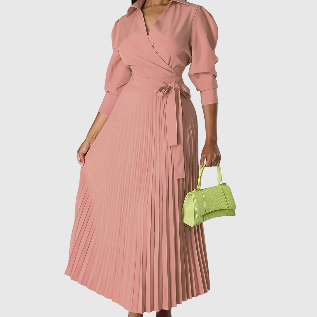 TERESA SOFT PLEATED MIDI DRESS