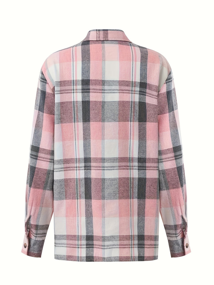Noor | Casual Plaid Button Blouse
