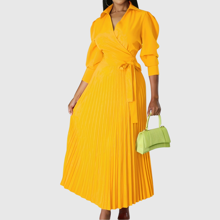 TERESA SOFT PLEATED MIDI DRESS