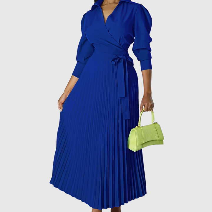 TERESA SOFT PLEATED MIDI DRESS