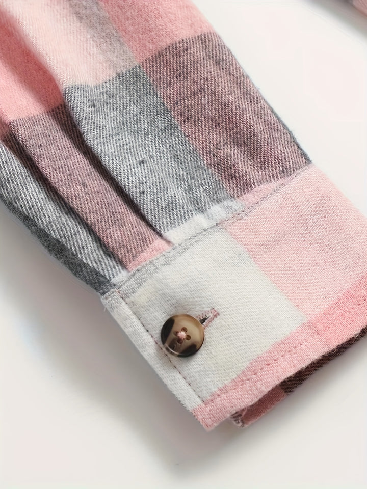 Noor | Casual Plaid Button Blouse