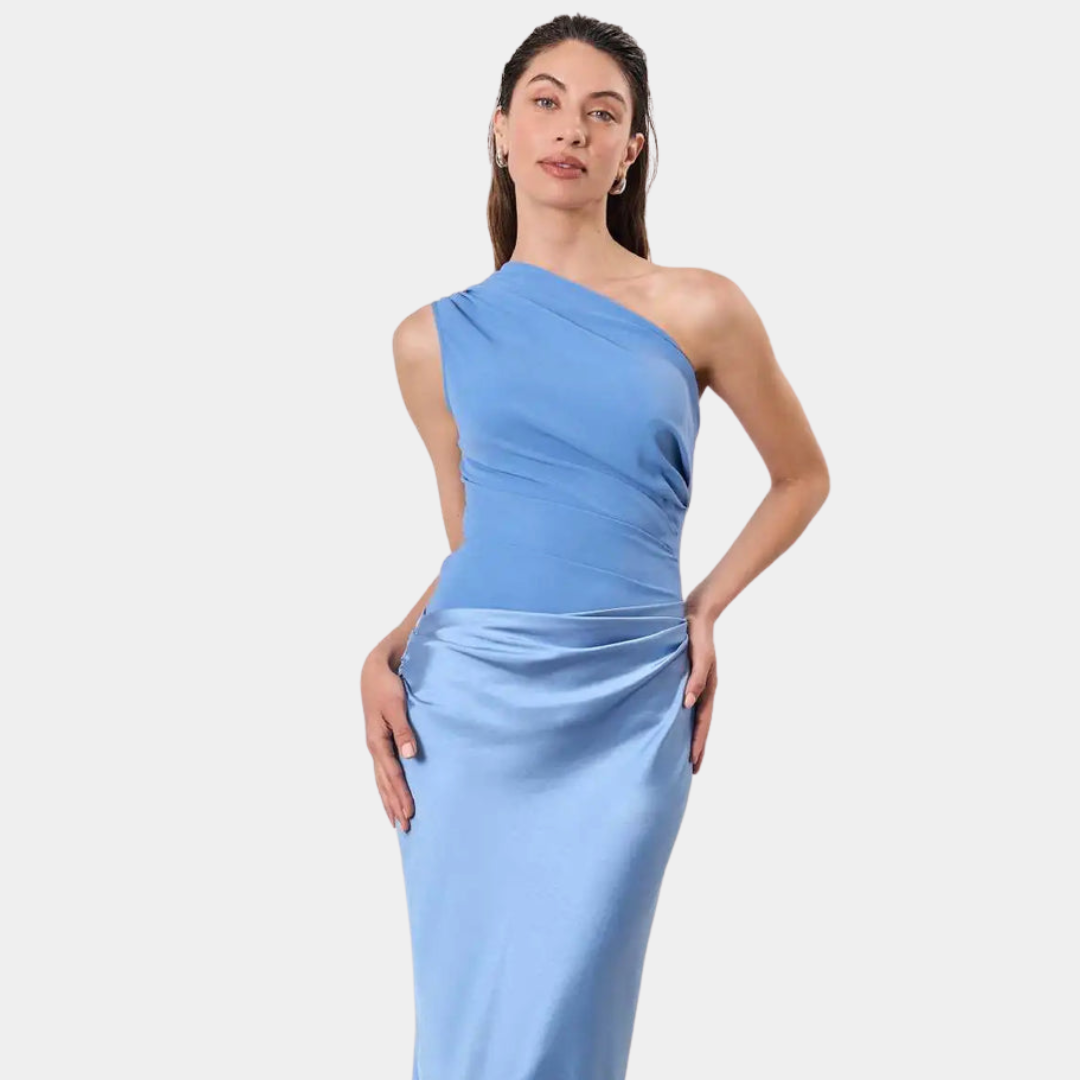 AGNIESZKA | SATIN ONE-SHOULDER MAXI DRESS