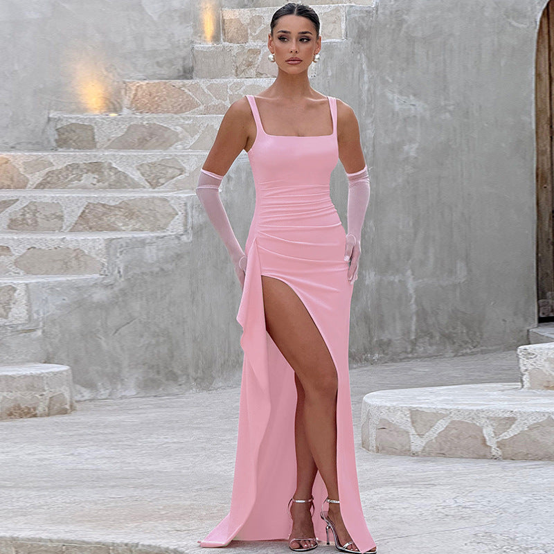 KATARZYNA | SLIM-STRAP OPEN-BACK MAXI DRESS