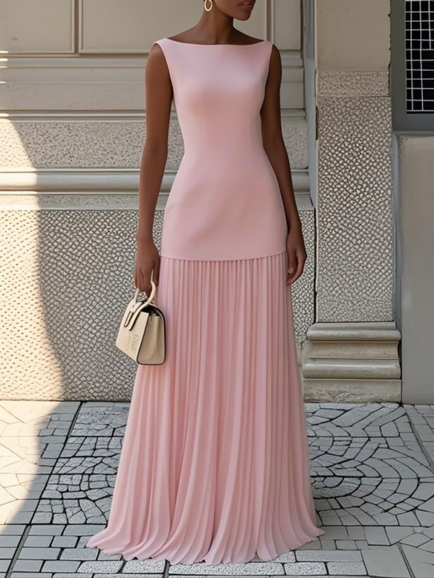 MARIA | SLEEVELESS PLEATED DRESS