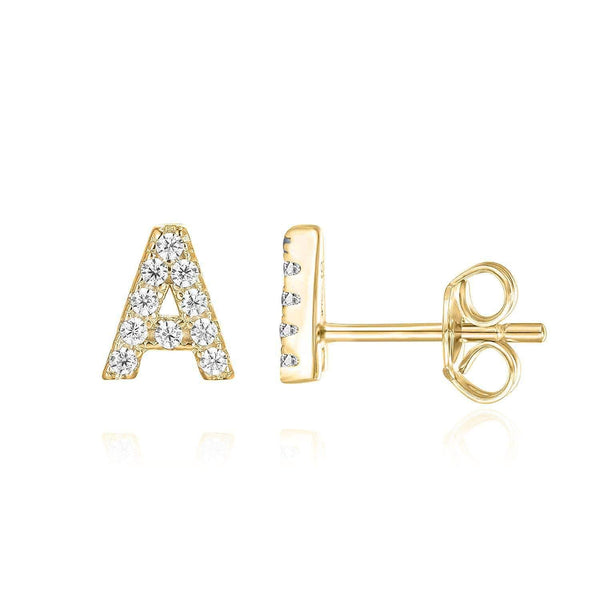 Mikhaela | Letter Earrings 18k Gold