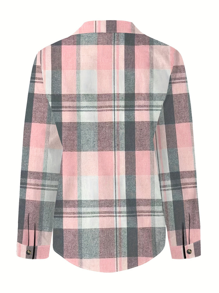 ELISA | PLAID BUTTON-UP BLOUSE