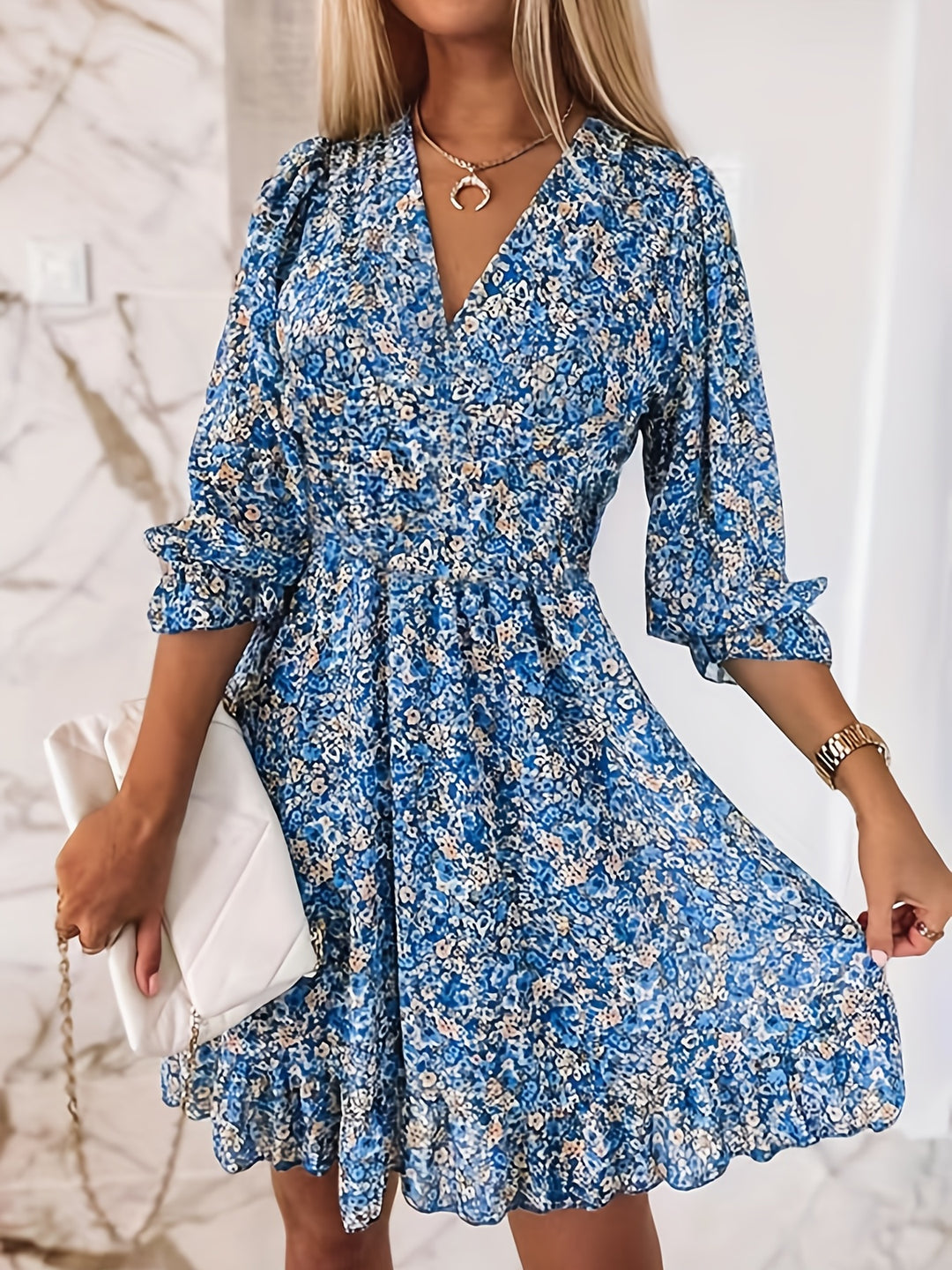 COLETTE | FLORAL SHIRRED WAIST DRESS