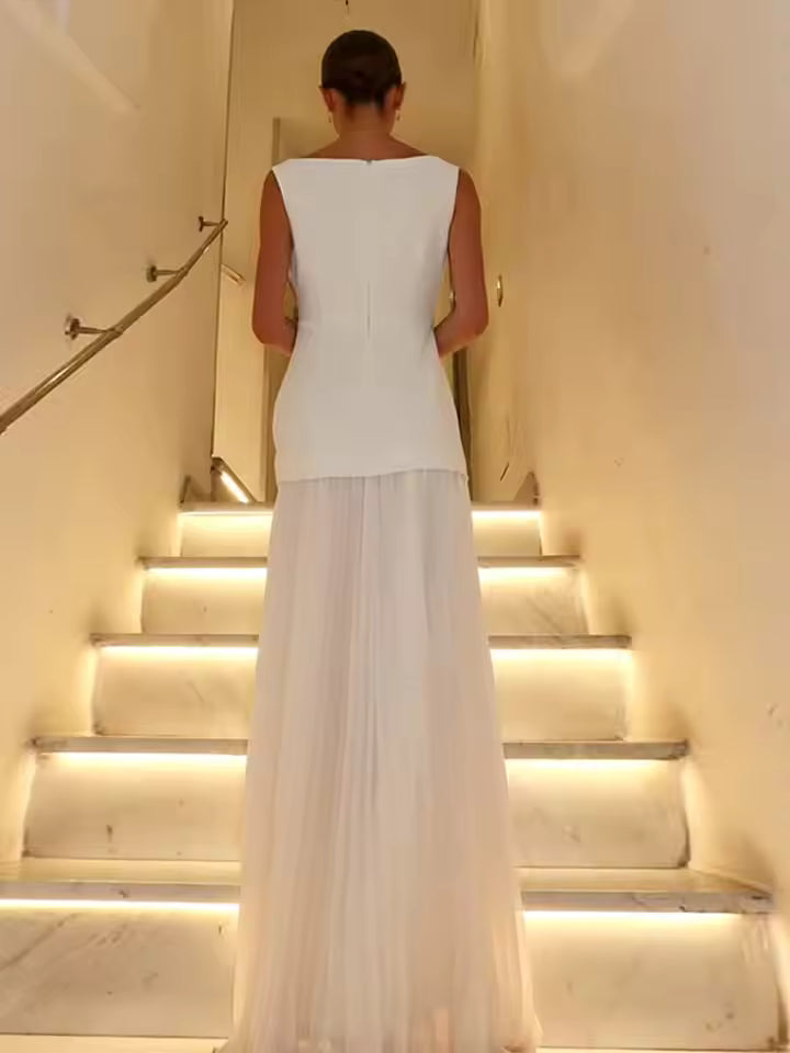 MARIA | SLEEVELESS PLEATED DRESS