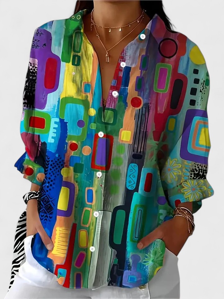 ROSE | ELEGANT GEOMETRIC BLOUSE